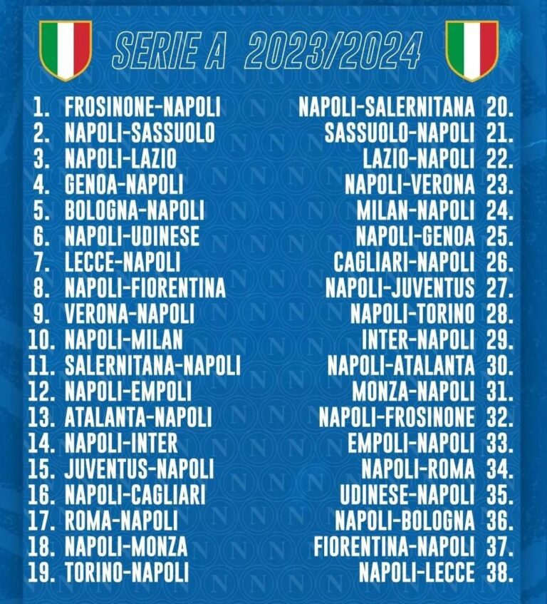 Serie A 2023/2024, il calendario della Juventus